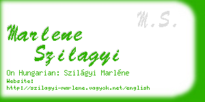 marlene szilagyi business card